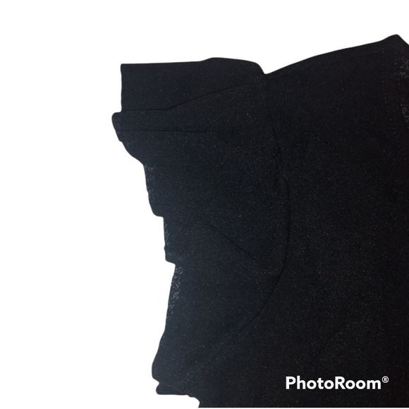 The Limited Black Ruffle Shimmery Sheer Top - Picture 5 of 12